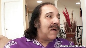 Very lucky man Ron Jeremy fucking his sweet teen stepdaughter Lynn Love